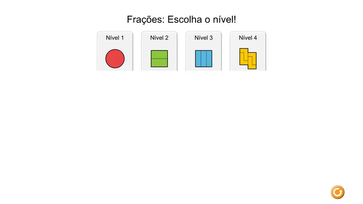 Tela da simulação Associe Frações