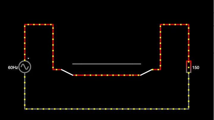 Tela da simulação Interruptor Paralelo (Three-Way)