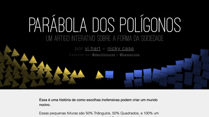 Tela da simulação Parábola dos Polígonos